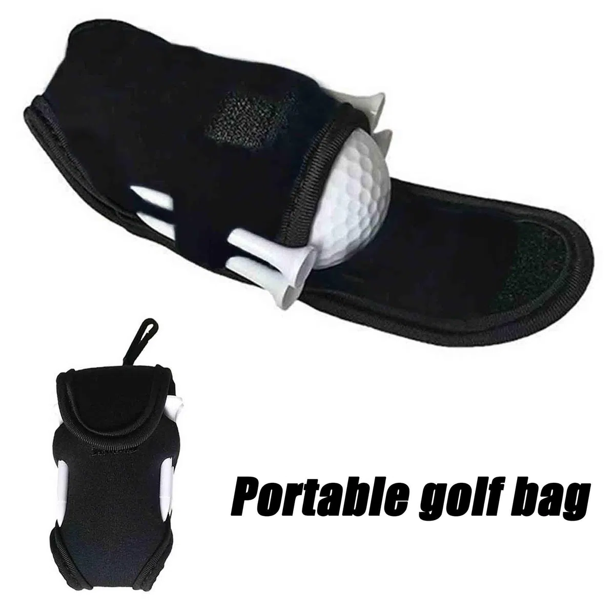 ZAHD golfballhalter gebrauchsstoff Taille Beutel Golftasche mit Hängendem Clip Tragbar Golf Hüfttasche Kleine Ball Tasche Golftasche mit Hängendem Clip für Golftraining Freizeitsport
