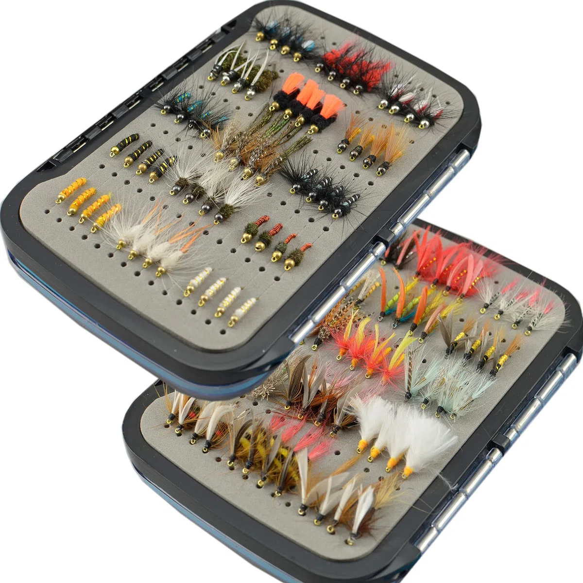 Fly Fishing Flies kit with Fly Box/Nymphs/Dry Fly,Wet Fly/Streamers/Realistic Flies
