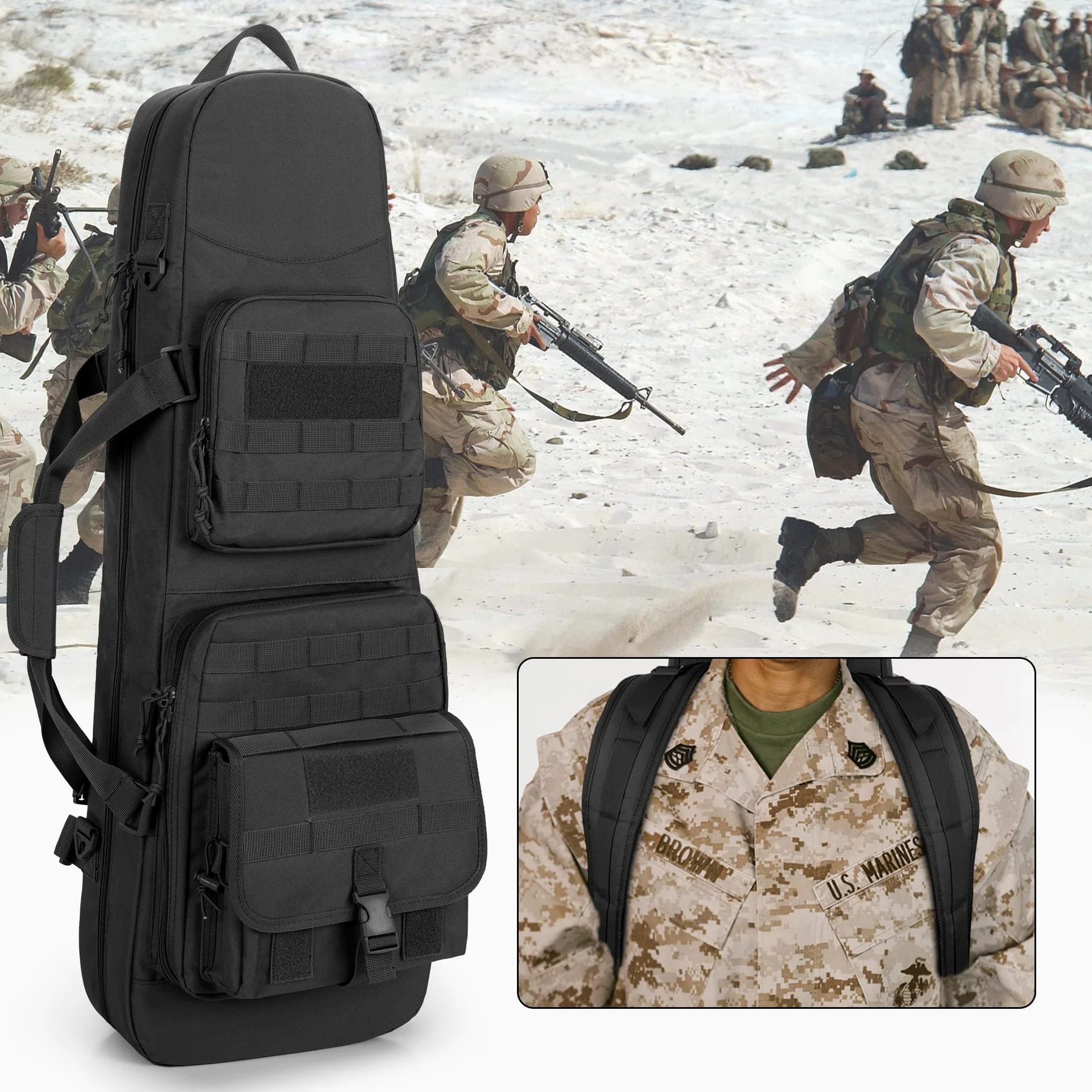 DSLEAF 81cm Gewehrtasche, Langwaffenfutteral Perfekt für Jagd und Schießen