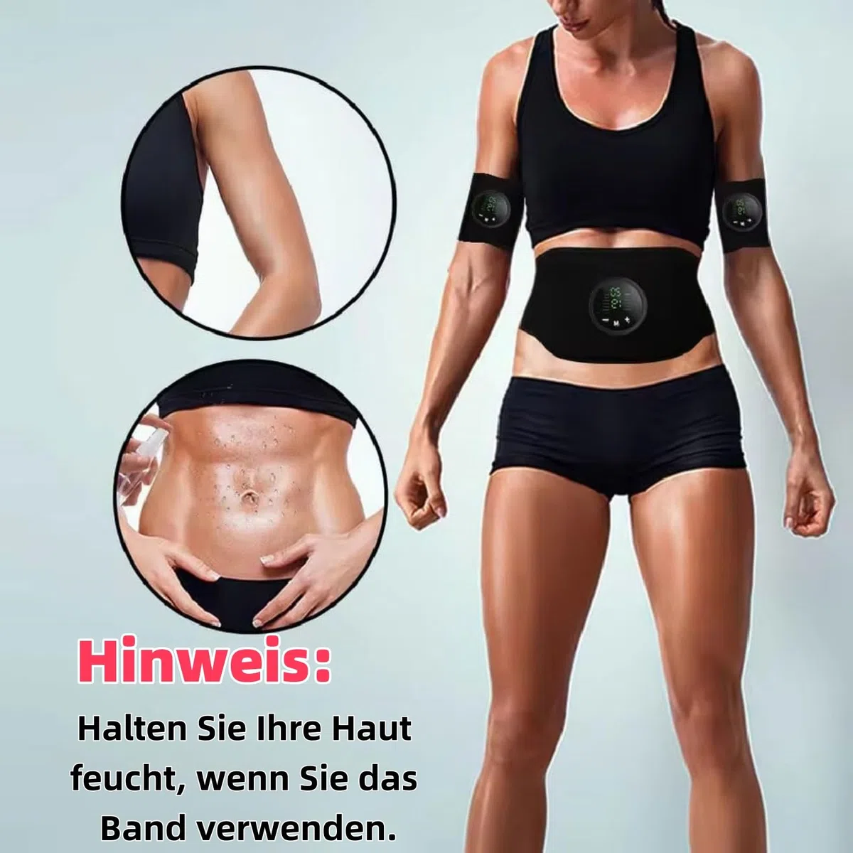 Apeborn Nächste Generation Ultrastarker EMS-Muskel & Bauchmuskeltrainer, 3er-Set EMS-Bauchtrainingsgerät,12 Trainingsprogramme&19 Intensitätsstufen,USB-aufladbar,Geeignet für Bauch und Arme