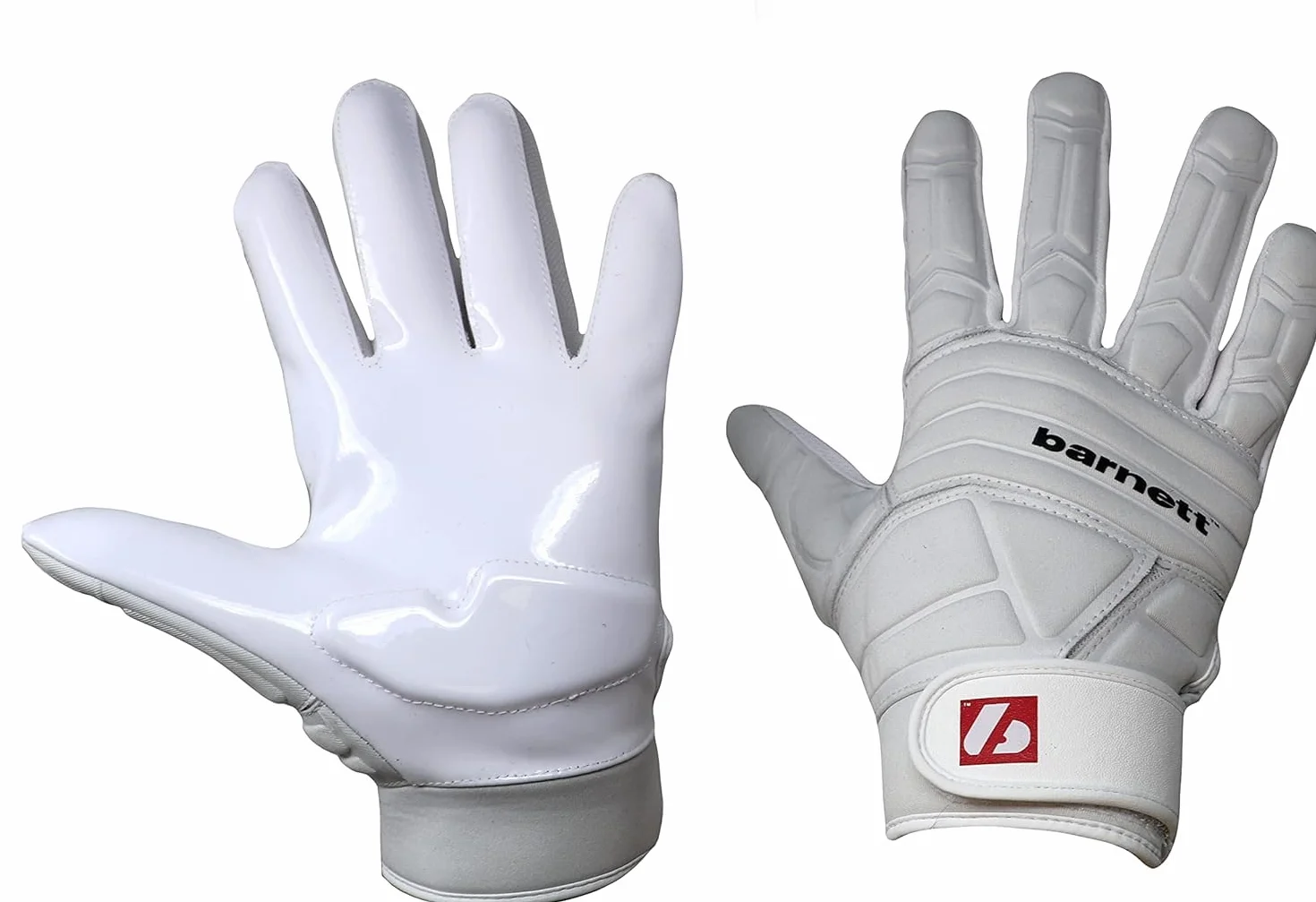 BARNETT FLG-03 American Football Handschuhe Linemen Profi, OL,DL, Weiß (2XL)