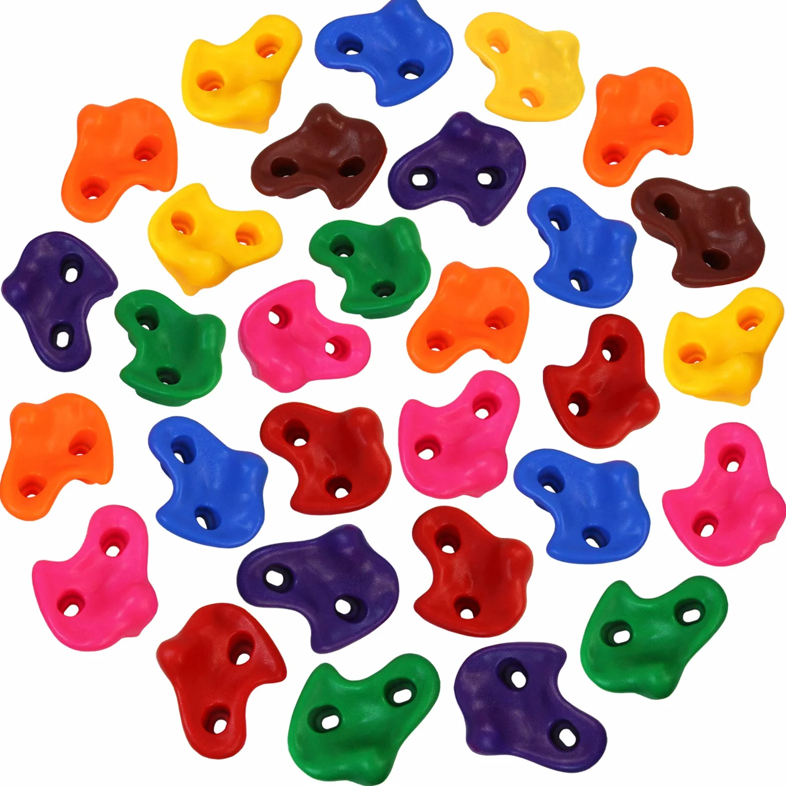 ALPIDEX Kinder Klettergriffe bunt 5/10/15/20/30 Stück Klettersteine inklusive Befestigungsmaterial, belastbar bis 200 kg, Indoor und Outdoor geeignet - 30 Stück