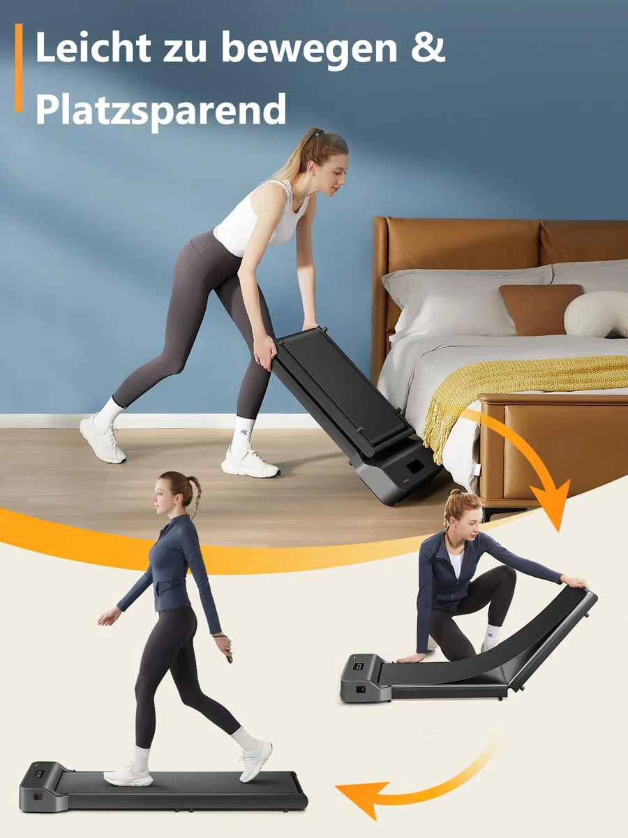 WalkingPad by KingSmith Z1, P1, A1 Pro, Z3 H+, G1 Walking-Pad Laufband für Zuhause Büro klappbar (je nach Modell: bis zu 136kg Tragkraft, 12km/h; alle Modelle: LED-Display, App, Keine Montage nötig)