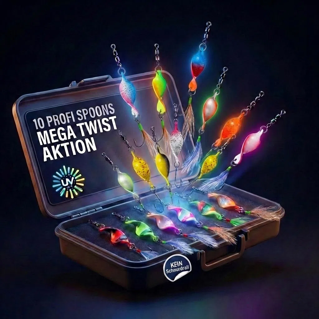 Messeneuheit 2025 Spoons Forelle Mega Twist 10 Stück in Spoonbox | Forellen Angeln Spoon Set Forellenköder | Forellen Blinker Angeln Forelle | Spinner Set Trout
