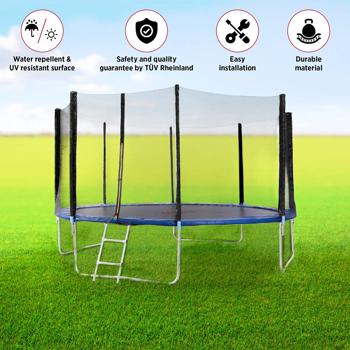 Arebos Trampolin Randabdeckung Federschutz | Trampolin Randschutz | Trampolinzubehör | 396 cm | aus PVC und PE | Reißfest | 100% UV-beständig