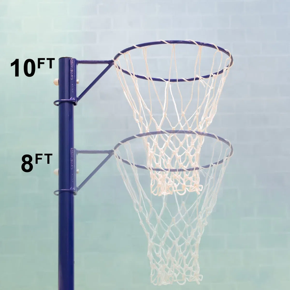 FORZA freistehender Netball-Korb und Netz - portabel Korbball-Netz und Pfosten - Ständer mit Rädern