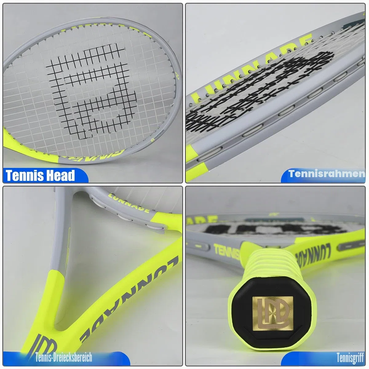 27 Zoll Tennisschläger für Erwachsene, 2 Tennisschläger mit Hülle,Geeignet für Damen Herren Anfänger und Fortgeschrittene