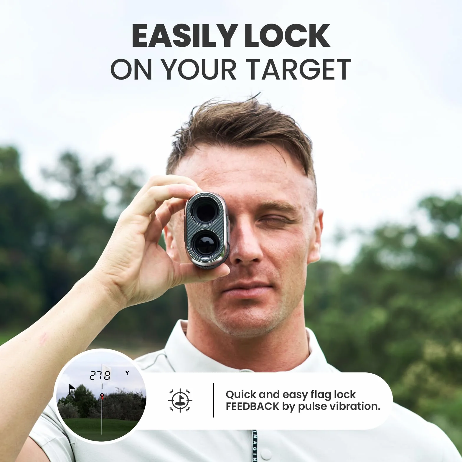 MiLESEEY Wiederaufladbarer Entfernungsmesser Golf, Rangefinder mit Slope On/Off Schalter, Magnetischer Golf Entfernungsmesser 1000M Flag Lock Vibration für Golfwagen, ±0,5M Genauigkeit