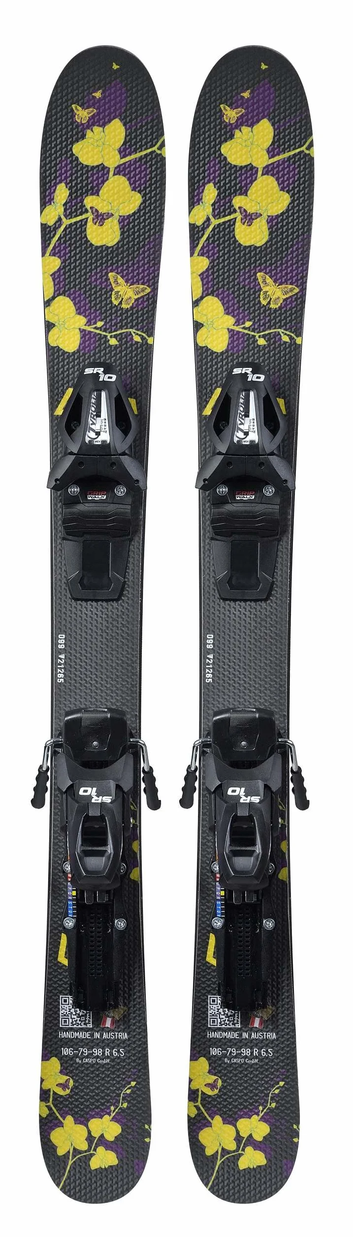 GPO Snowblade Orchidee | Kurz-Ski inkl. Tyrolia-SR-10-Sicherheitsbindung | 99 cm Länge | Big-Foot-Ski für Herren und Damen