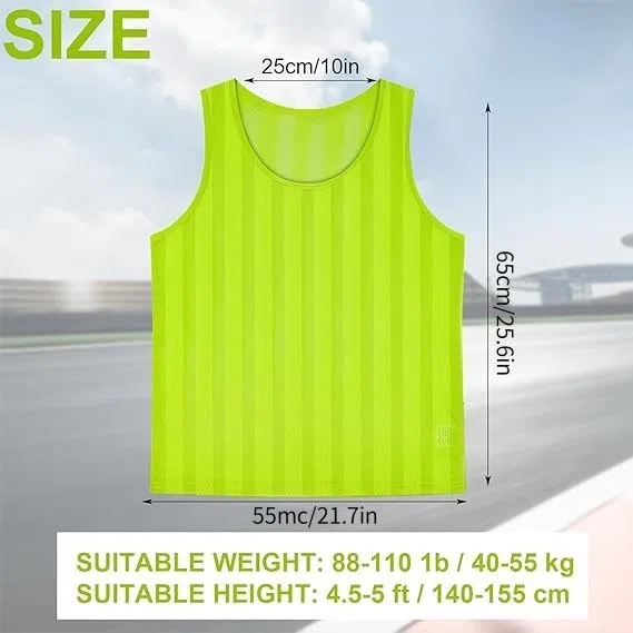 Malloom 24 Stück Fußball Leibchen für Erwachsene, ohne Logo Trainingsleibchen Fussball Leibchen Kinder Erwachsene, Team-Spiel Bibs für Fußball, Basketball, Volleyball - Grün & Orange