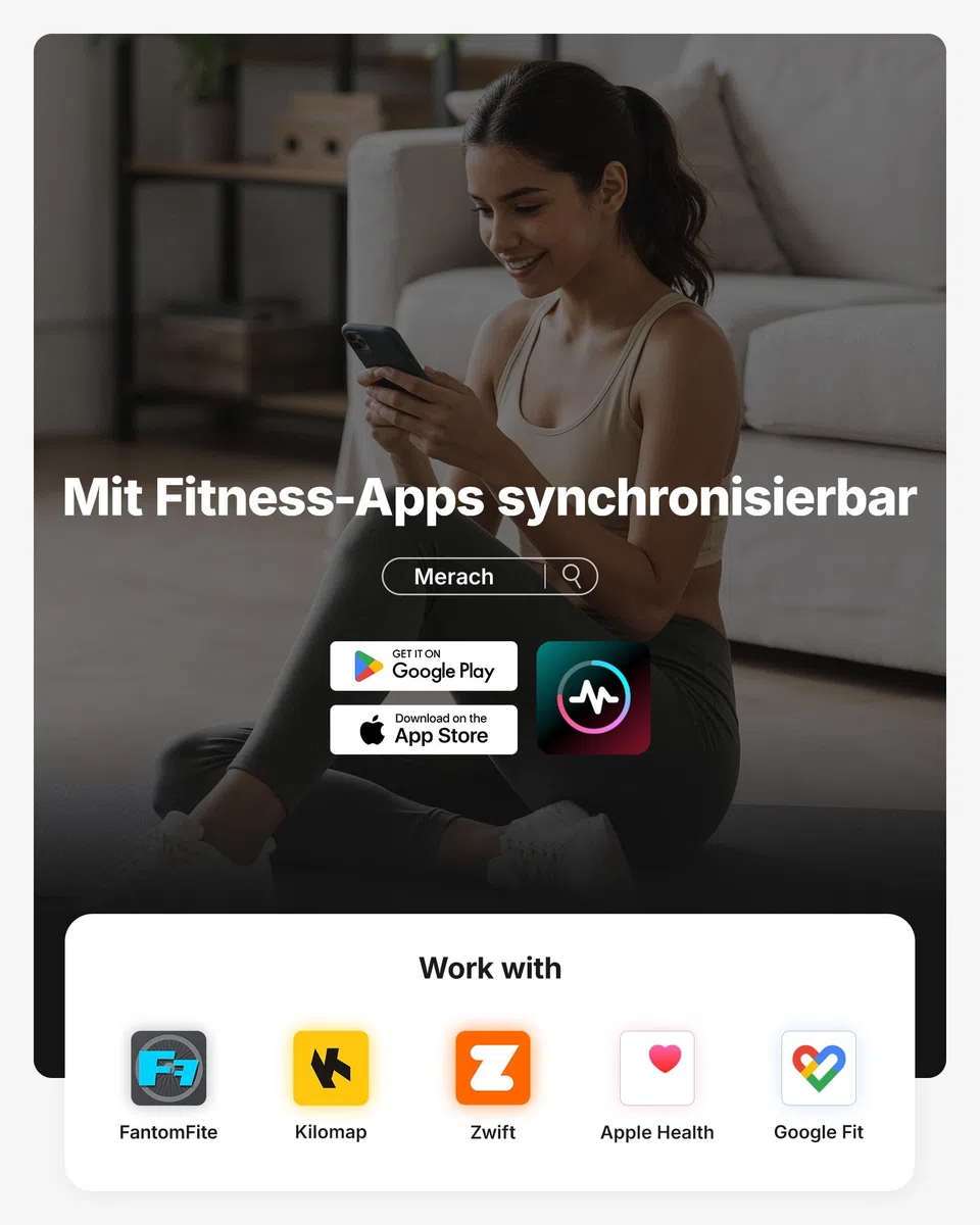 MERACH Heimtrainer Fahrrad mit Verstellbarem Widerstand, Leises Hometrainer Fahrrad mit Verbessertem LED-Monitor, Tablet-Halter, Indoor Cycling Bike für Kardiotraining zu Hause, Eigener App, Bis 136KG