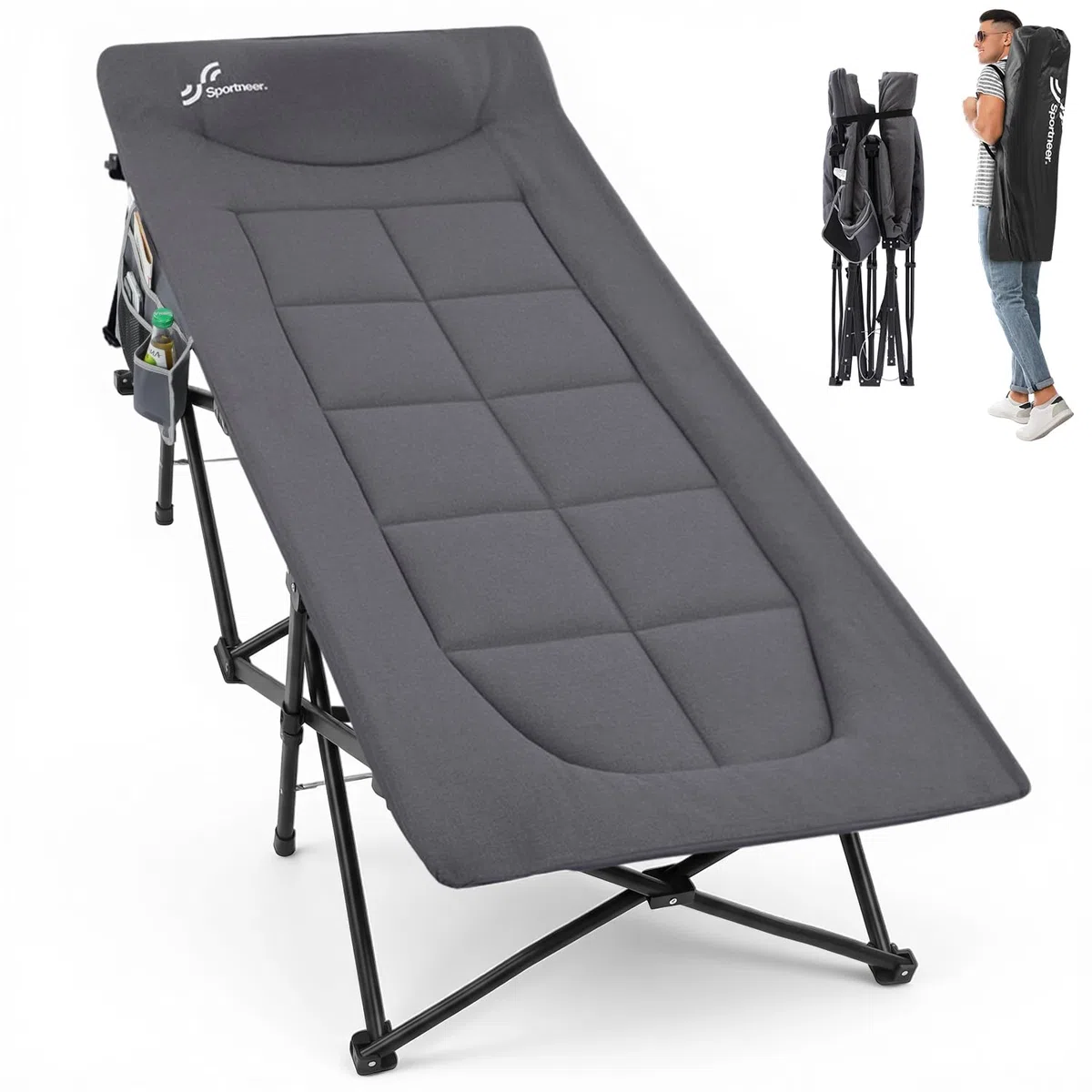 Sportneer Feldbett Gästebett Bis 204KG, 69cm/ 79cm Campingbett feldbett klappbar für Camping Reisen Indoor Outdoor Strand und Garten