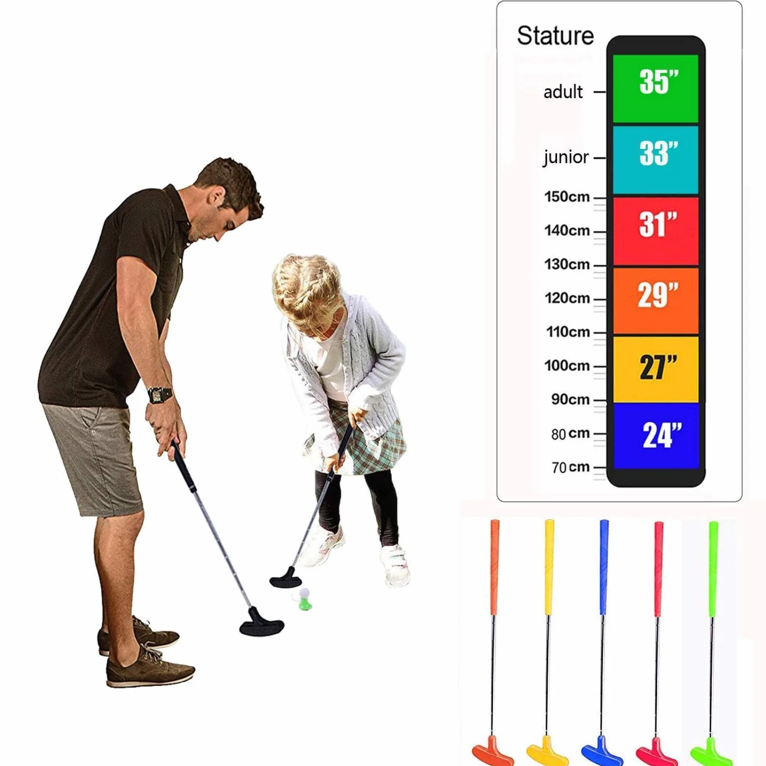 CRESTGOLF Putter Golf 33inch,Gummi Griff, Golf Zubehör Putter Geeignet für Golfer jeder Stufe,Sechs Farben für Ihre Wahl, 6pcs Mixed Color.