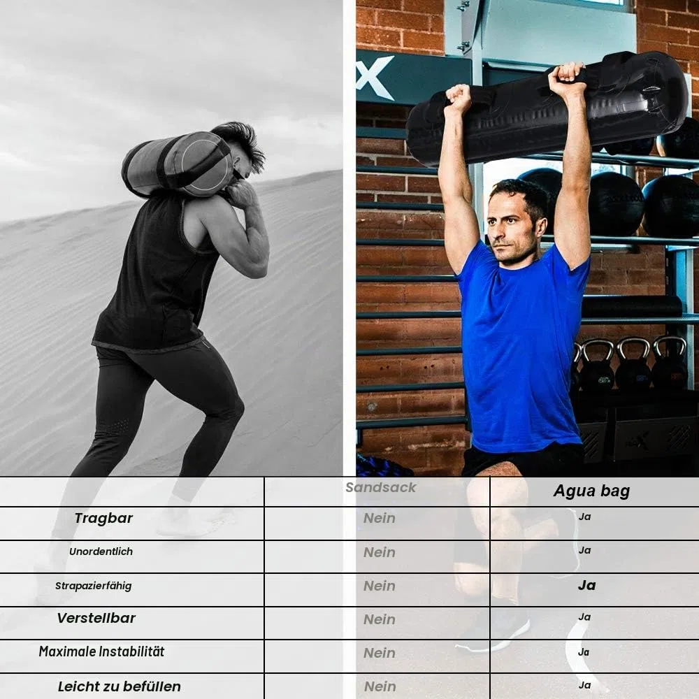 flintronic Aqua Bag, Adjustable Water Bag, Training Power Bag mit Wassergewicht, Bulgarian Bag Multistation Set Krafttraining für Weightlifting, Heimtraining,Tragbares Fitnessgerät