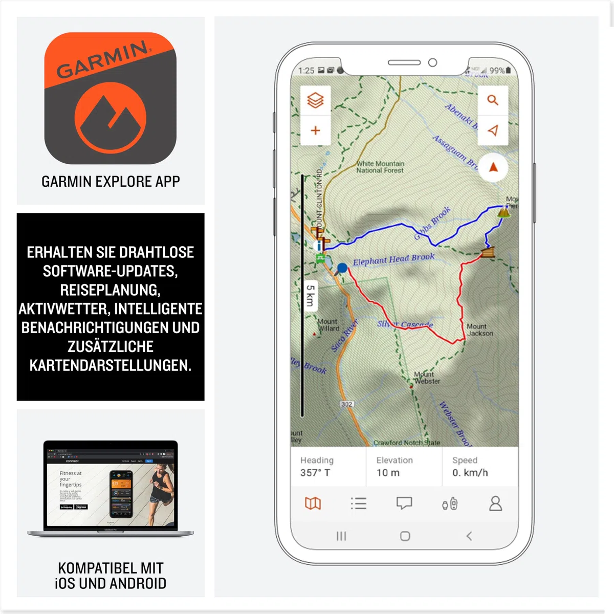 Garmin eTrex SE – Robustes GPS-Outdoor-Navi mit hochauflösendem 2,2“ MIP-Display, über 7 Tage Batterielaufzeit, wasserdicht nach IPX7, digitaler Kompass, kompatibel Explore App