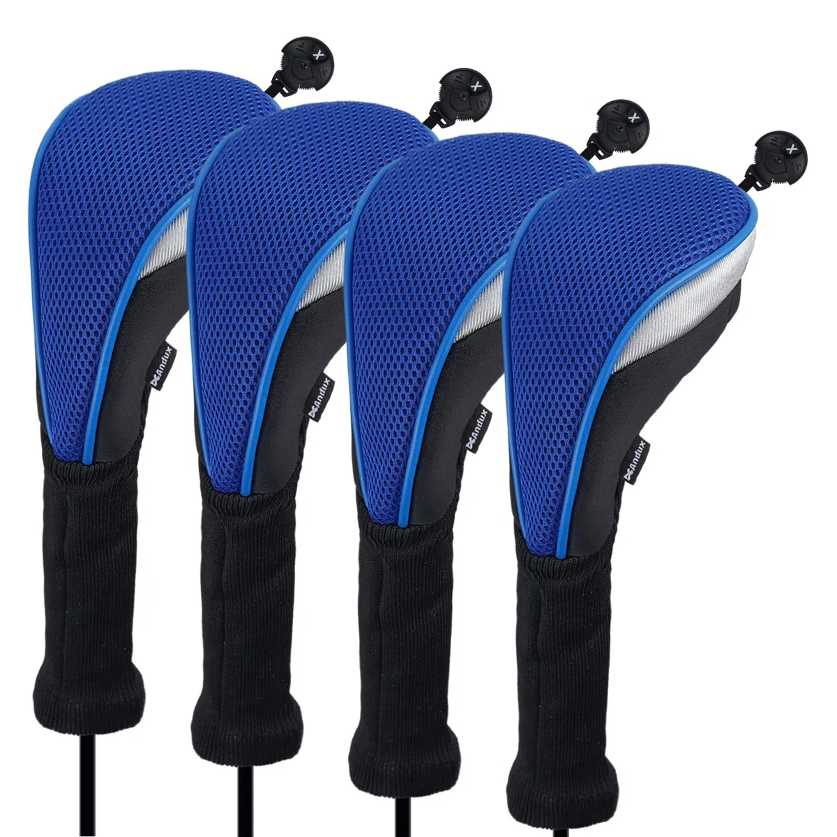 Andux Golf Hybridschläger Habe mit langem Hals, austauschbarer Nummernanhänger, 4 Stück CTMT-02, Blau