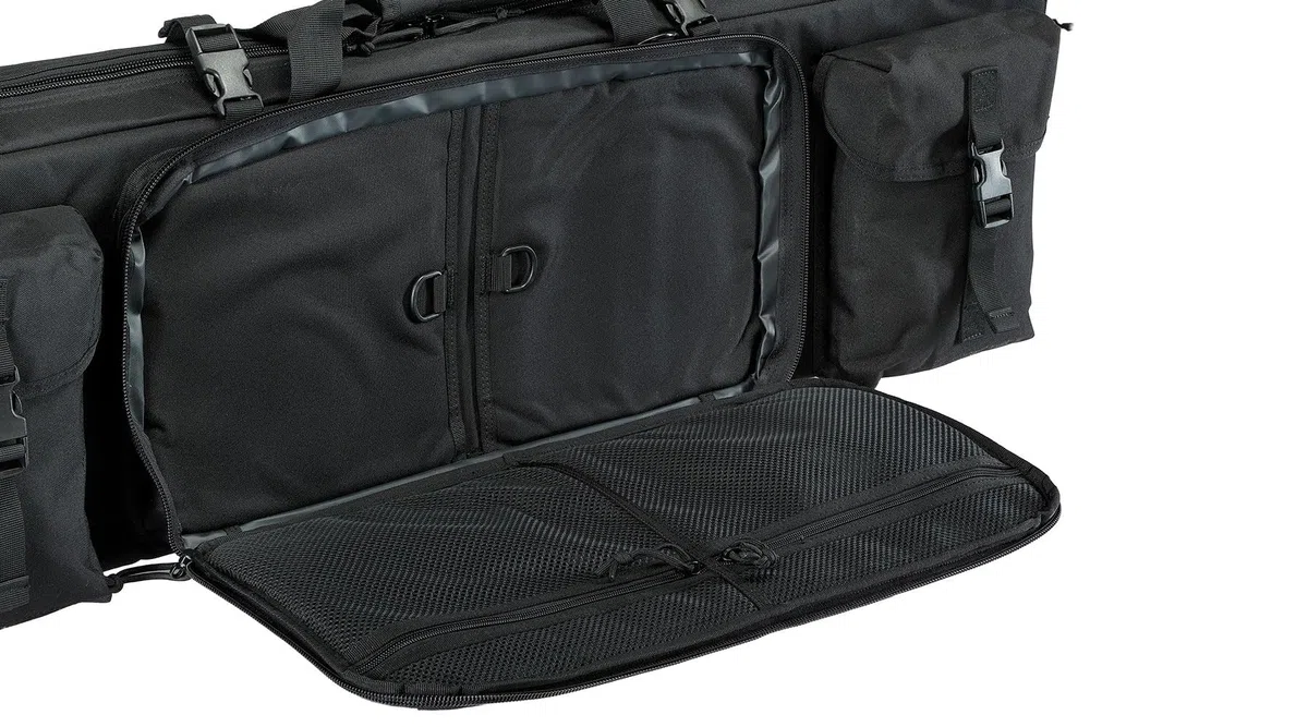 Heavy Duty Deluxe Gewehrtasche – Single & Double Rifle Bag, taktisches Langwaffen-Futteral gepolstert mit Seitenfächern & Wabenschaum, für Zubehör