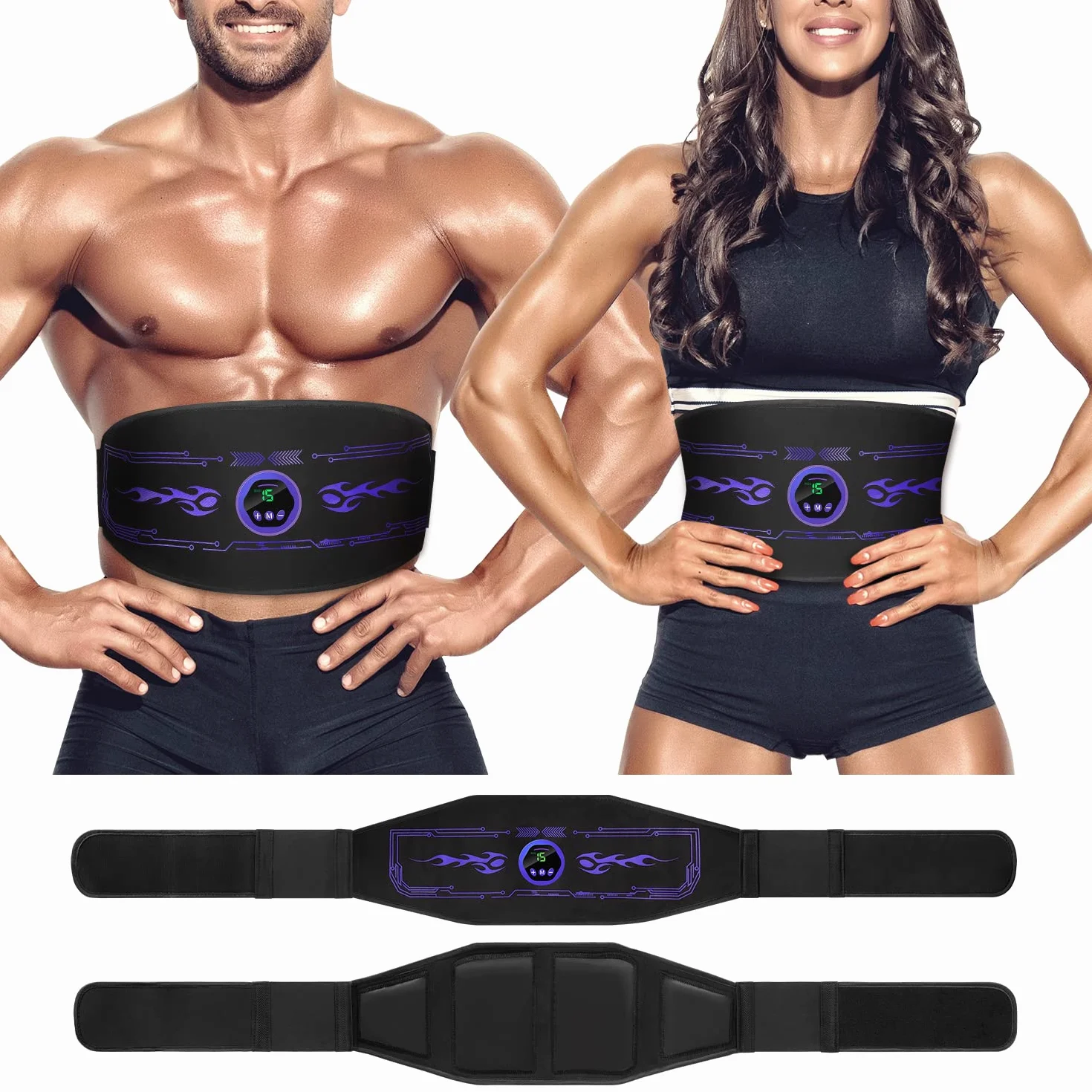 EMS Trainingsgerät, Bauchtrainer Elektrisch, EMS Bauchmuskeltrainer, EMS Bauchtrain – Nicht auswechselbare – 6 Trainingsmodi Muskelstimulator für Männer und Frauen, Bauch Trainingsgerät für Zuhause