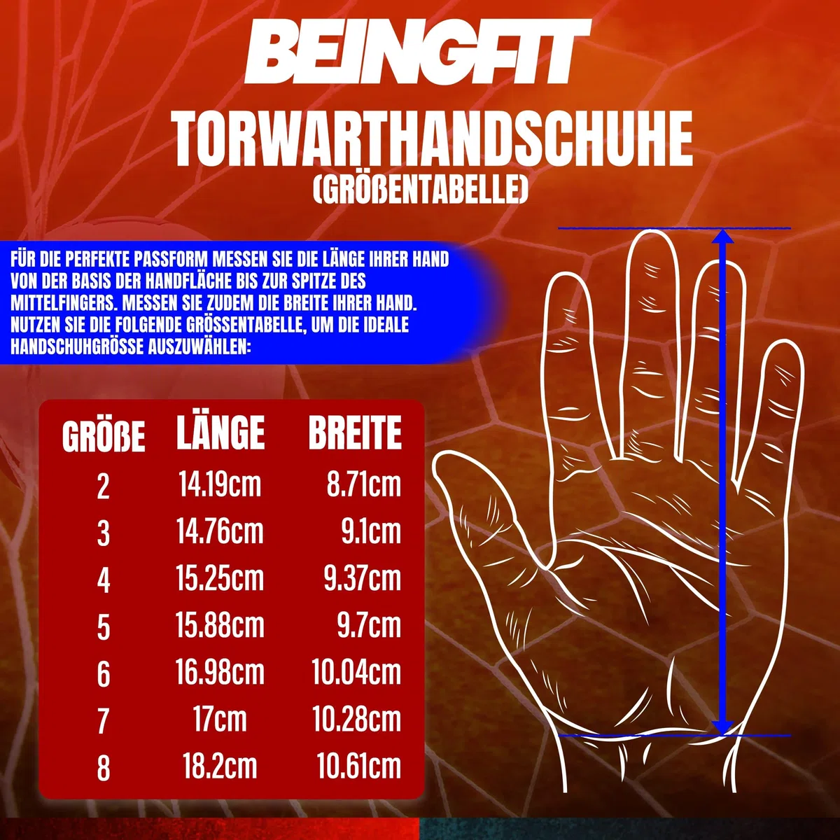 Torwarthandschuhe Herren & Kinder - Fußball Handschuhe 4mm Latex (Schwarz/Rot, Größe 5, geeignet für 9-12 Jahre)