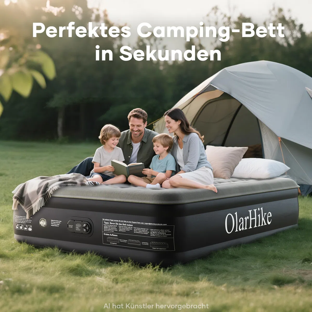 OlarHike Luftmatratze Selbstaufblasend 140x200 2 Personen Camping Gästebett