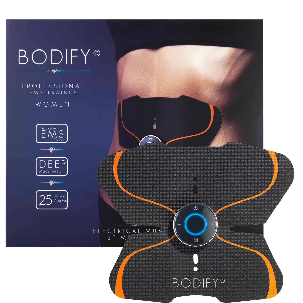 Bodify® EMS Trainingsgerät zur gezielten Stimulation der Bauch Muskulatur! - Muskelaufbau - Bauchtrainer - Stimulationsgerät Bauch Muskeln - Bauchmuskeltrainer für Männer und Frauen Das ORIGINAL
