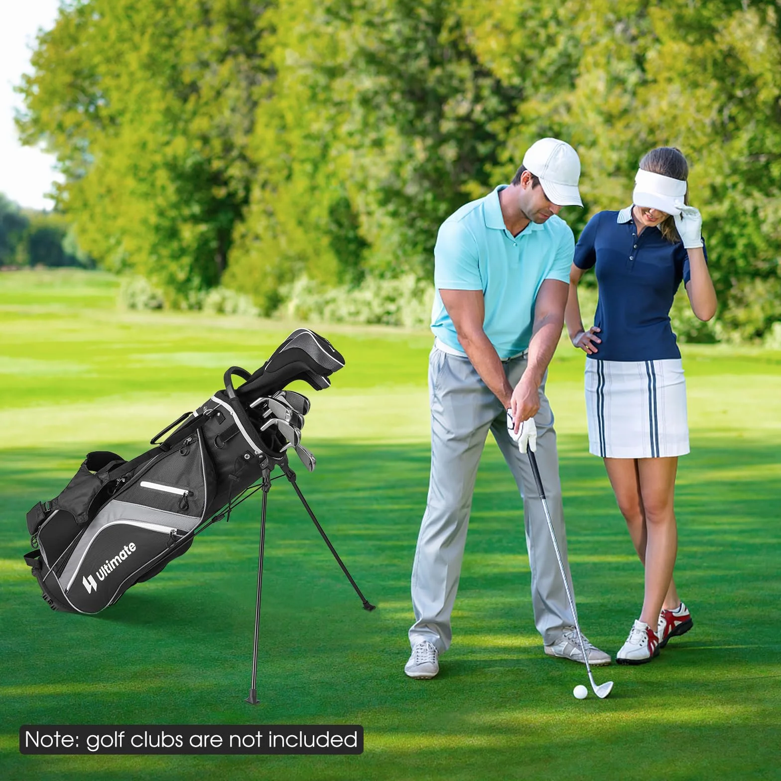 LIFEZEAL Golftasche mit Ständer, Golfschlägertasche mit 14 Fächern, leichte Golftasche mit doppelten Trägern, 6 Reißverschlusstaschen, Regenhülle, für Männer und Frauen