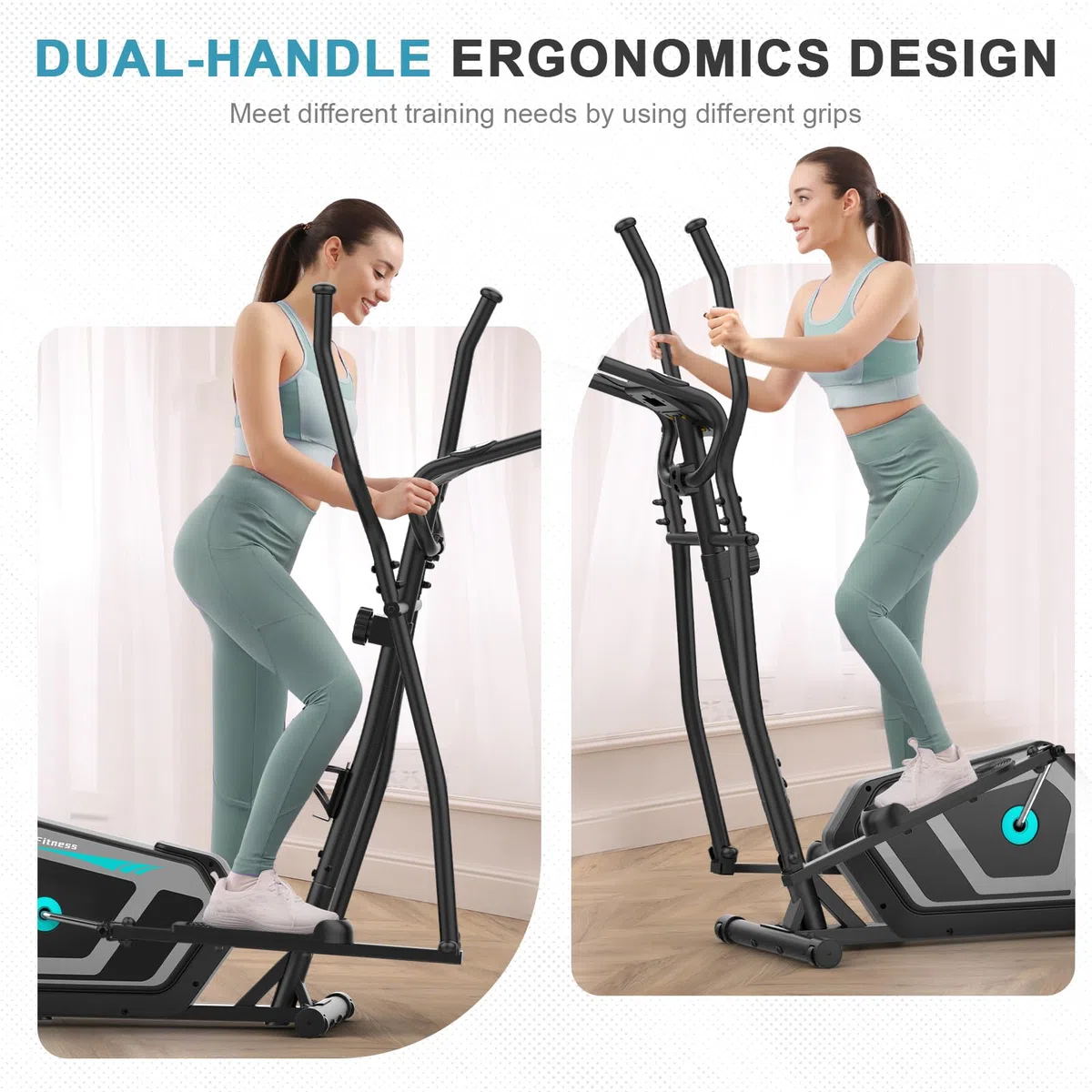 Crosstrainer für Zuhause,3-in-1 Magnetisch Ellipsentrainer mit 16 stufiger Widerstand,LCD Monitor, Wasserflaschen-und Gerätehalter, 6KG Schwungrad,Belastbar Bis 287LBS