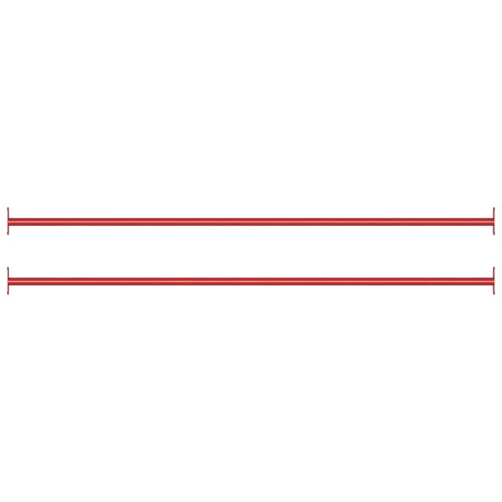 vidaXL 2X Turnstange Reckstange Klimmzugstange Kletterstange Stange Turnreck Metallreck Gymnastik Turnstangen Kinder 125cm Stahl Rot