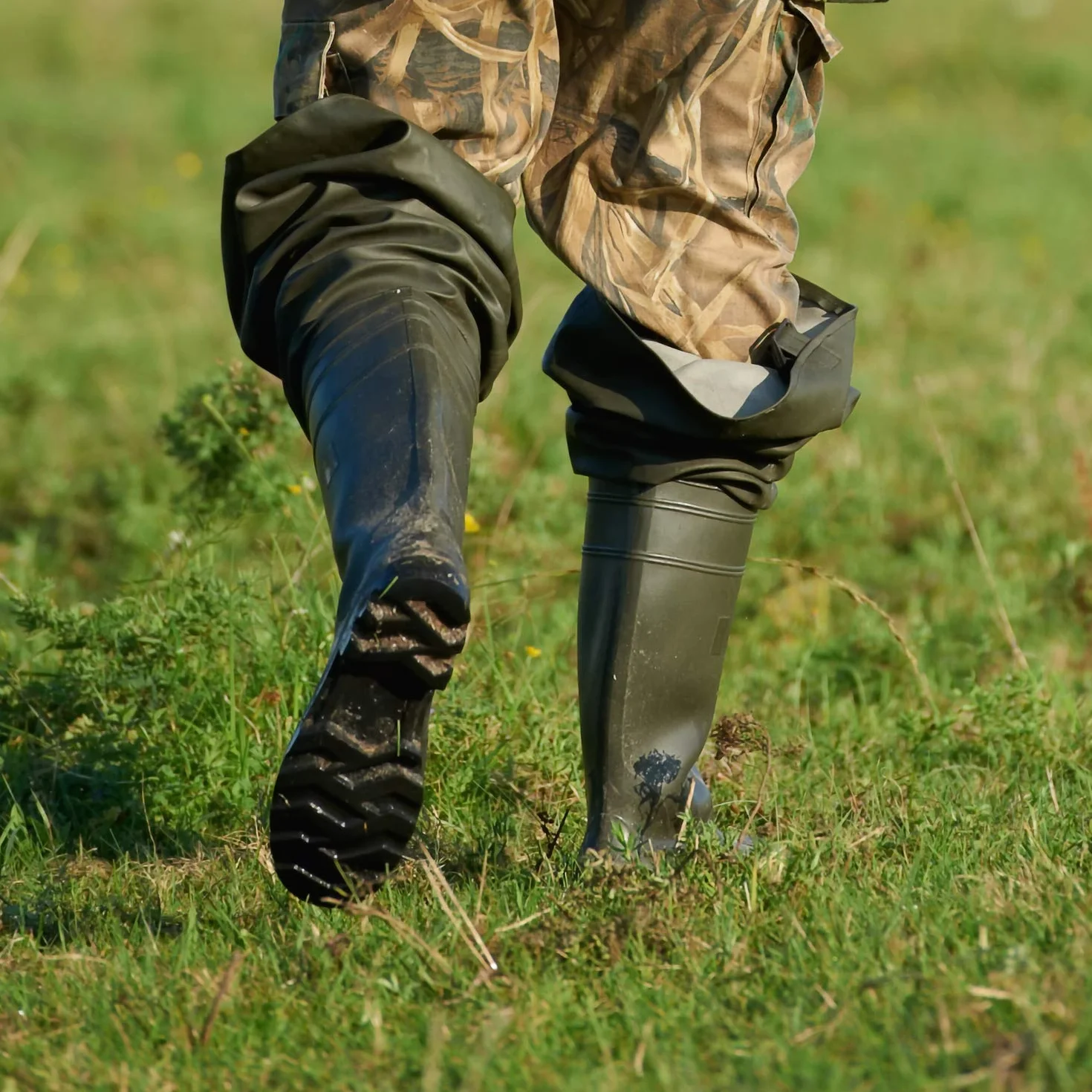 Watstiefel Herren Anglerhose mit Stiefel wasserdichte Wathose Größe Gr. 38-47 Lange Watthosen Gummistiefel Fishing Boots Angel