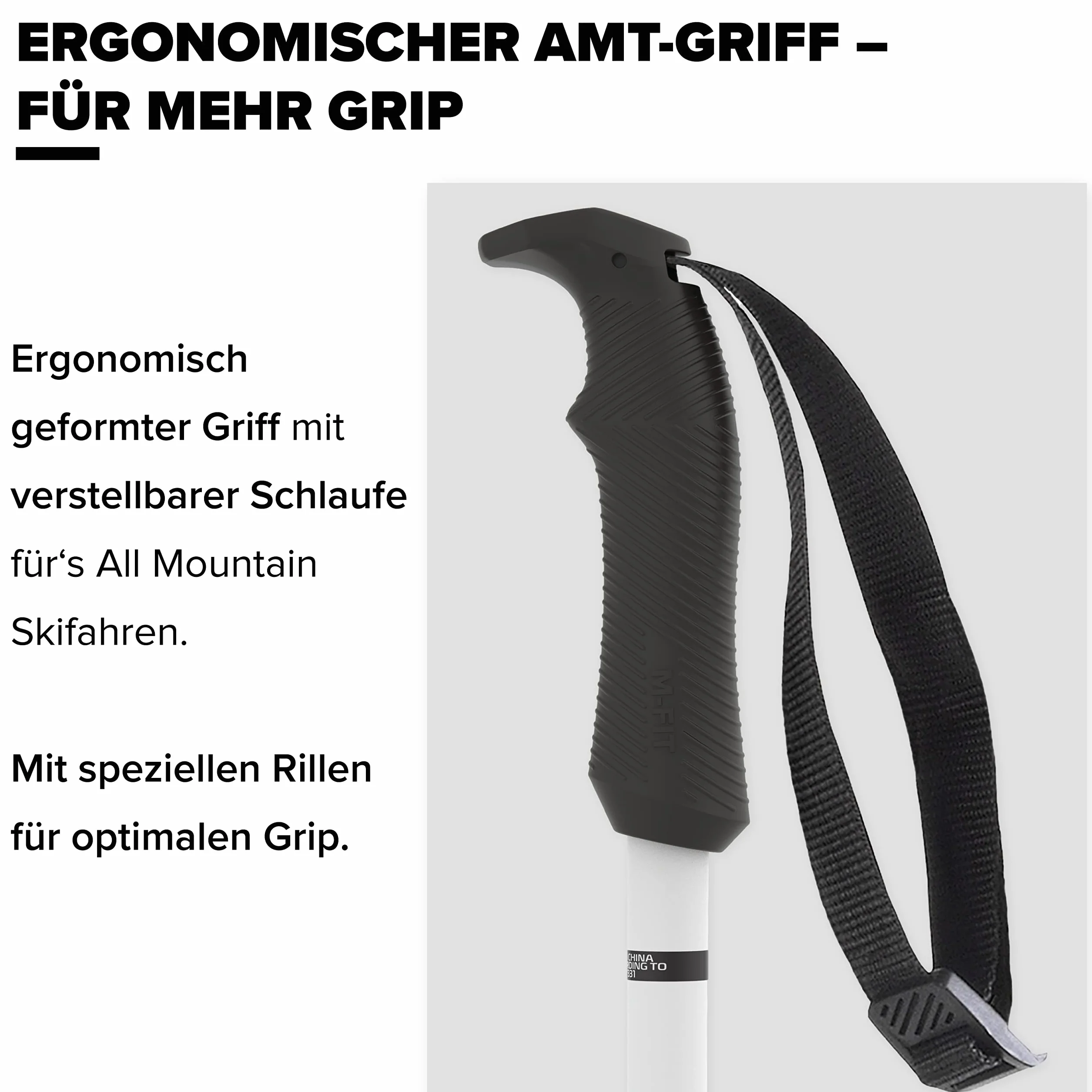 ATOMIC CLOUD Skistöcke - Hochwertiger Aluminium-Skistock - Ergonomischer Griff für mehr Grip - Stock mit 60 mm Pistenteller - Einsteiger-Stöcke
