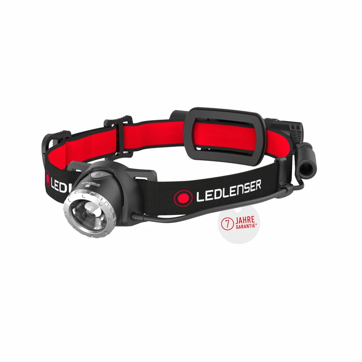 Ledlenser H8R Stirnlampe LED, aufladbar mit Lithium 18650 Akku, 600 Lumen, fokussierbar, bis zu 120h Laufzeit, rotes Rücklicht, schwenkbar, USB Ladekabel, Headlamp