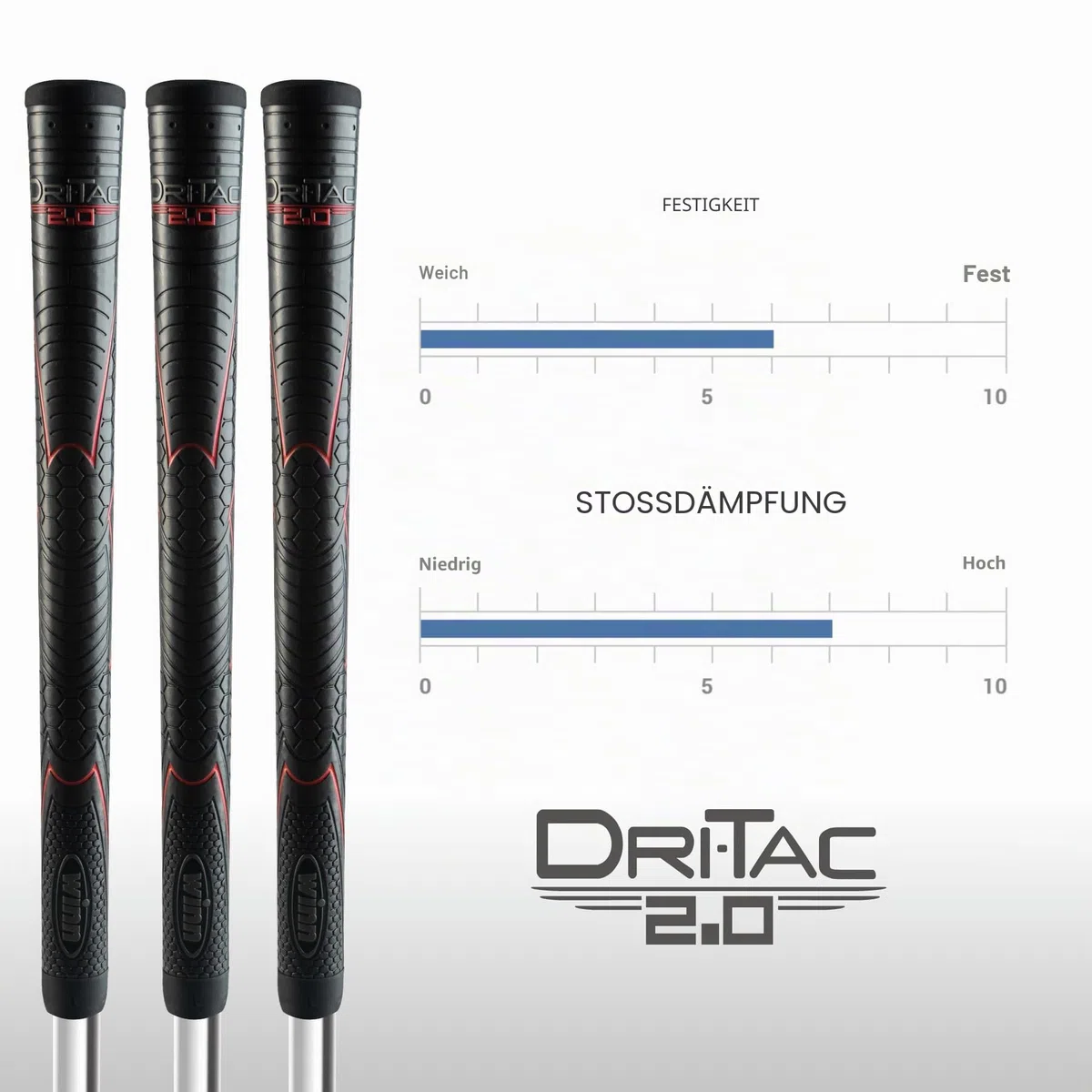 Winn Grips Dri-Tac 2.0 series Advance Polymer Technology, 8 Piece Golf Grip Bundle With 4 Sizes