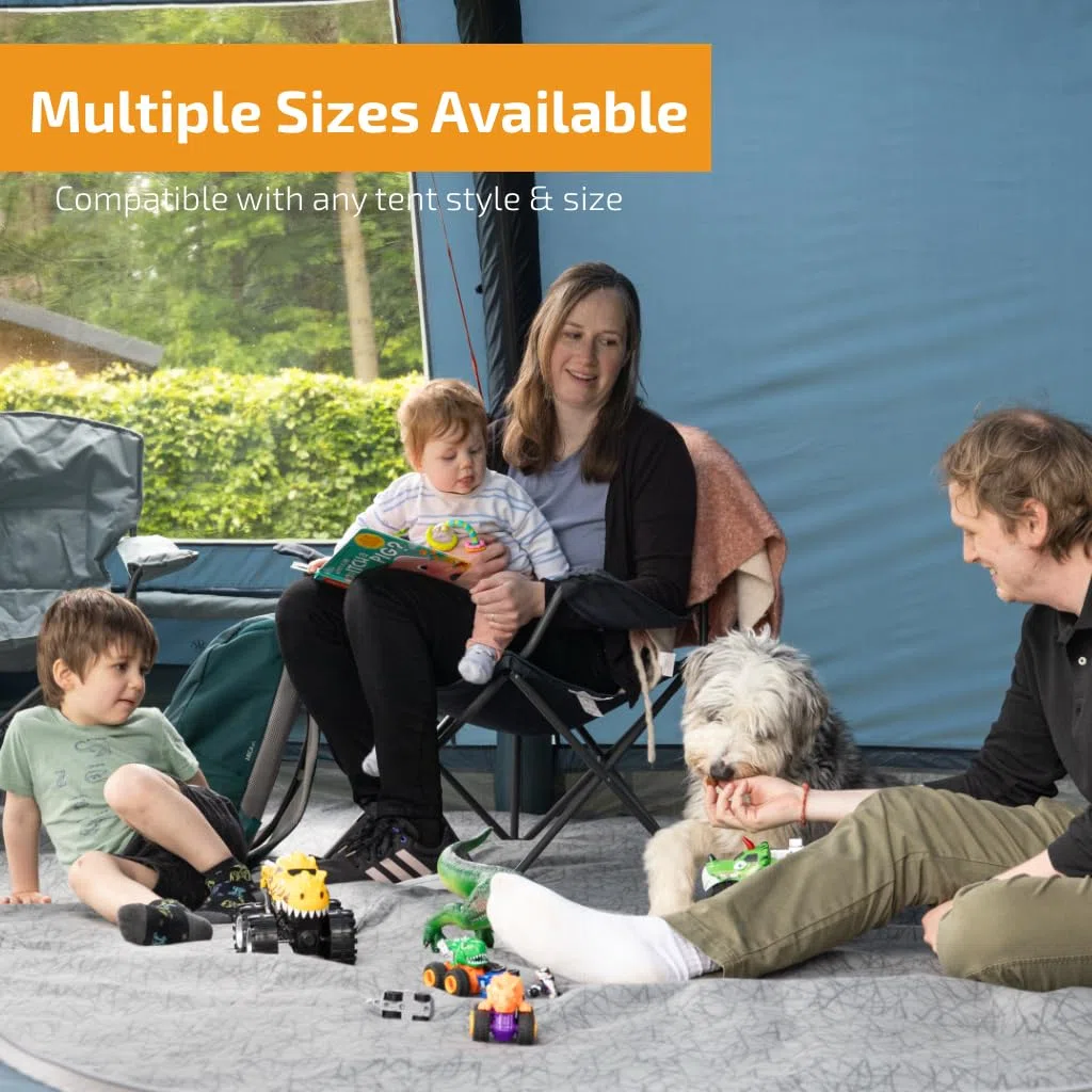 Vango Universeller Zeltteppich, Luxus-Campingteppich mit weicher gewebter Nylon-Oberseite und isolierender Schaumstoff-Zwischenschicht, wasserdichte, rutschfeste PE-Unterseite, leicht zu reinigender