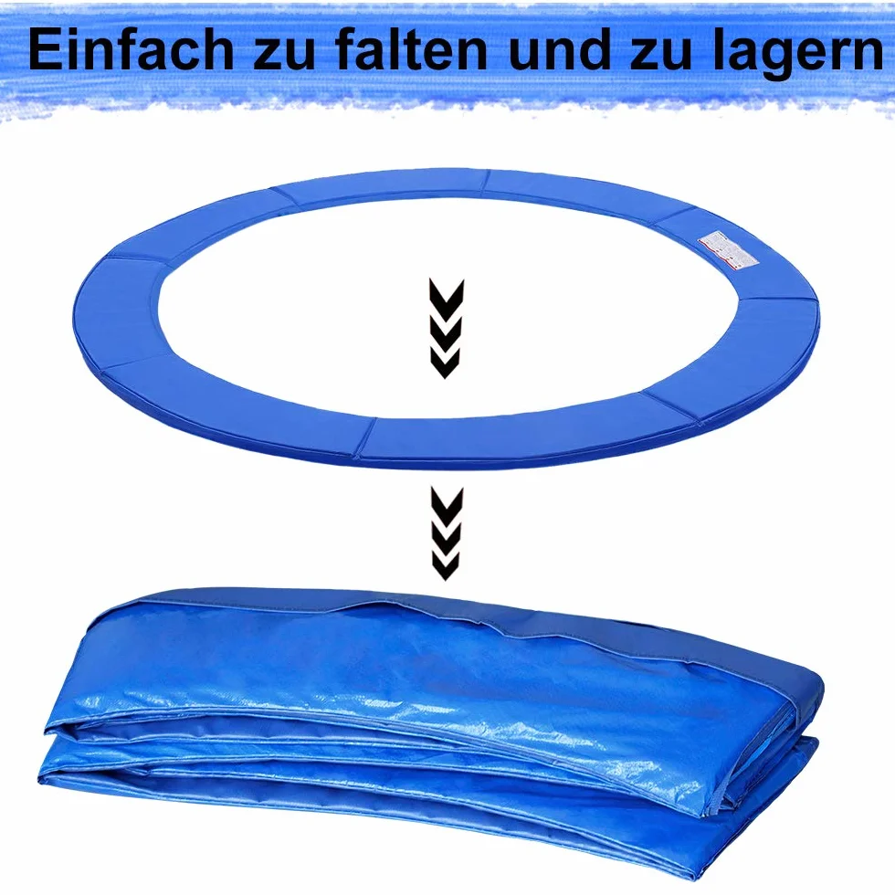 UISEBRT Trampolin Randabdeckung Ø 244cm 305cm 366cm Federabdeckung UV-beständig Reißfest Randschutz Trampolinzubehör Sicherheitsmatte Blau