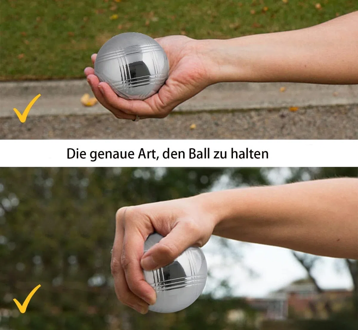 Homewit Boule Set mit 8 Metall Kugeln, Profi Boccia Kugeln mit Tragetasche, Petanque Set für Erwachsene, Gartenspiel Outdoor für Familie, Strand, Camping & Freizeit