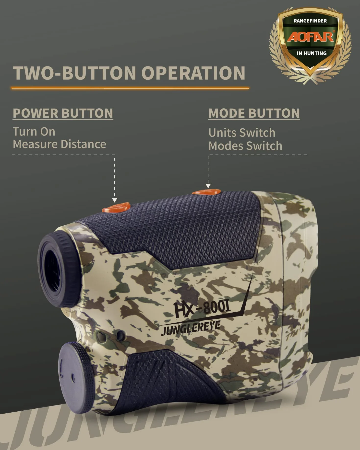 AOFAR HX-800I Laser Entfernungsmesser Jagd 800M, Wasserdichter Rangefinder für das Bogenschießen für die Bogenjagd mit Entfernungs, Scan und Geschwindigkeitsmodus,6X Vergrößerung, Kostenloser Akku