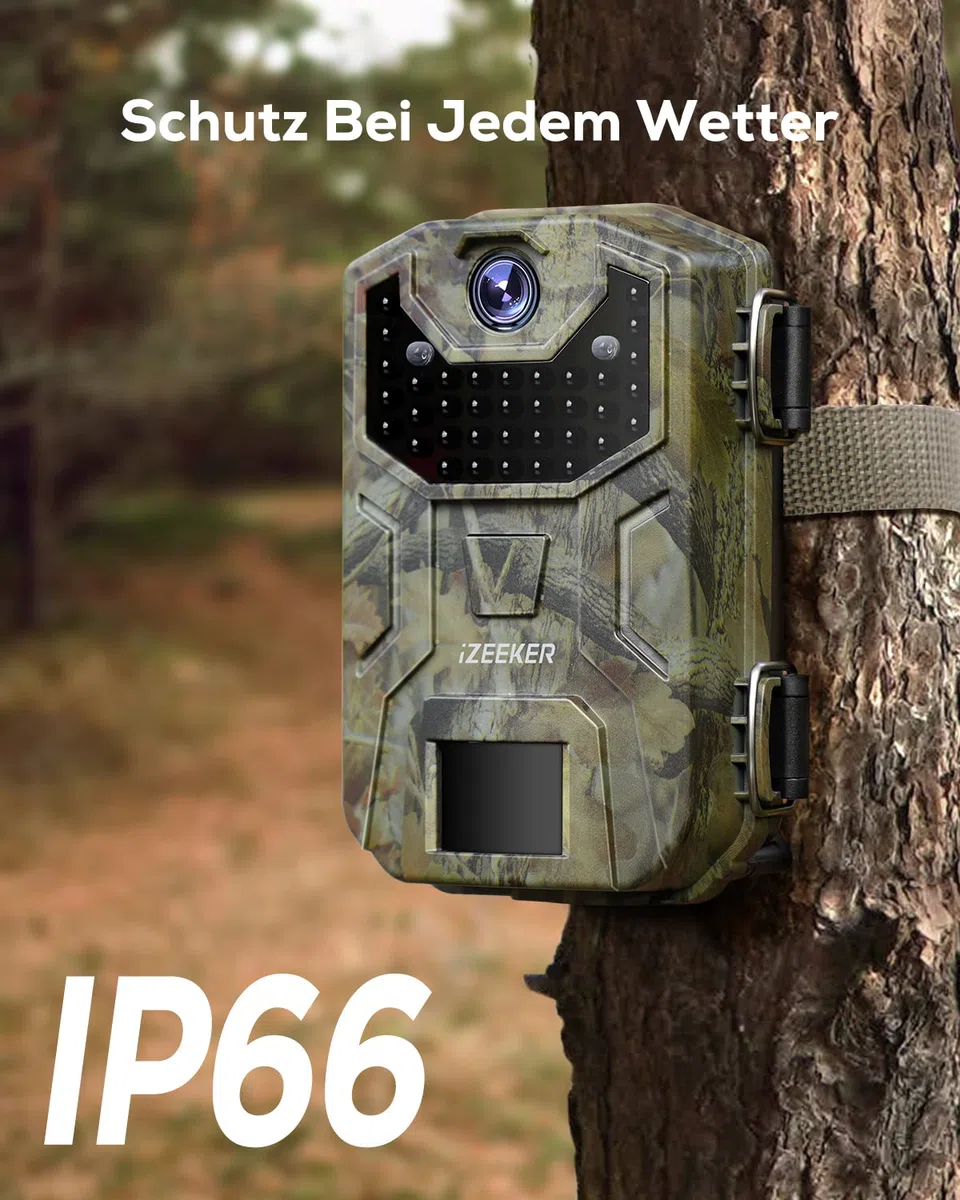 iZEEKER Wildkamera Ohne WLAN, Wildtierkamera mit 940nm No Glow Infrarot LEDs, Wildkamera mit Bewegungsmelder Nachtsicht IP66 Wasserdicht für die Tierbeobachtung Heim Sicherheit