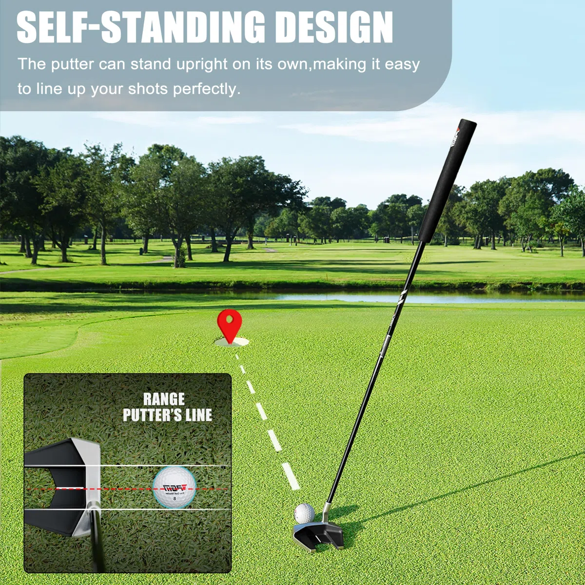 PGM Golf Putter for Men and Women - High MOI Mallet with Easy Alignment - Lightweight Graphite Shaft - Low Center of Gravity for Straighter Putts