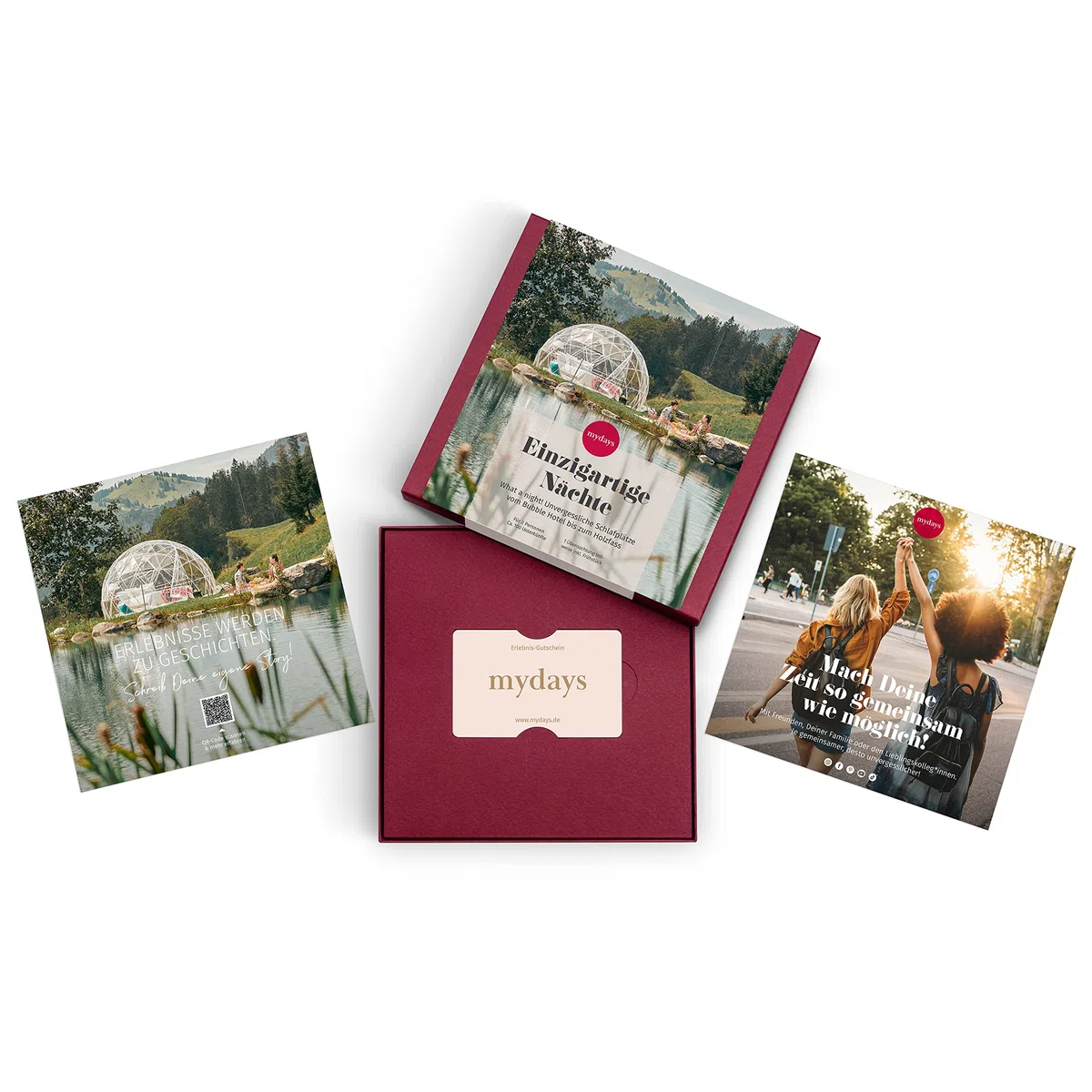 mydays Geschenkbox Einzigartige Nächte, ca. 100 außergewöhnliche Unterkünfte, Reise-Gutschein für 2 Personen