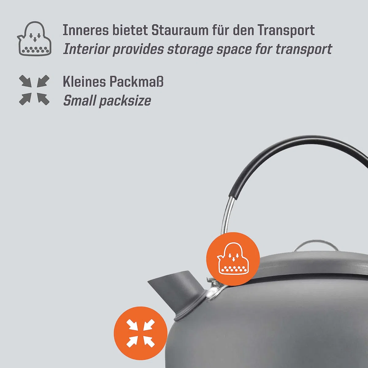 Esbit Wasserkessel - Camping Wasserkocher - 1400 ml Fassungsvermögen - aus hartanodisiertem Aluminium - mit klappbarem Haltegriff