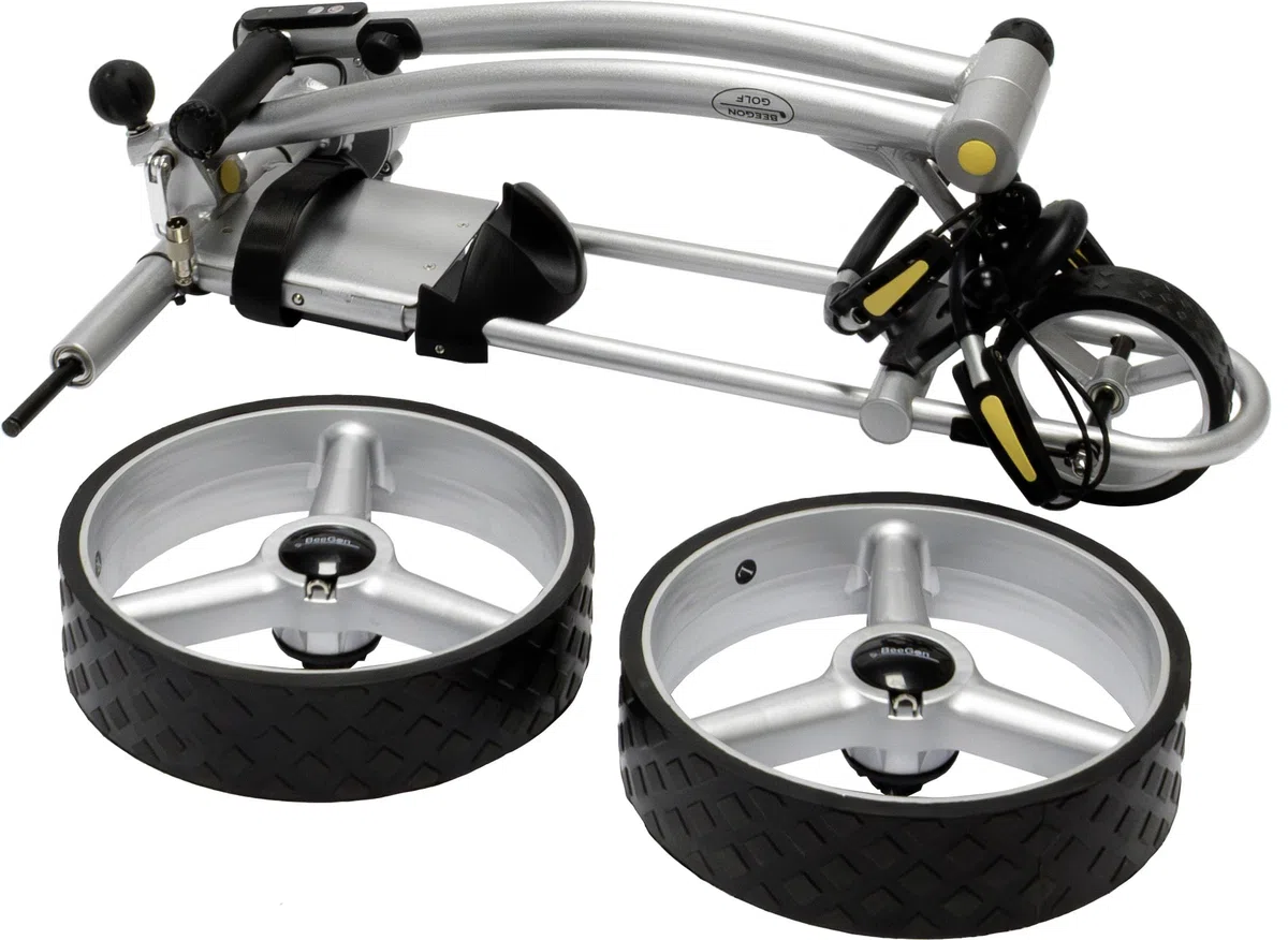 BeeGon Golf Elektro-Golftrolley GT-X400 Pro Silber mit 33Ah Blei-Akku