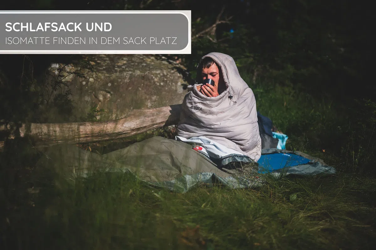 Aven Biwak - wasserdicht 10.000mm - robust - Double Zip - 2 Reißverschlüsse Links und rechts - Biwaksack für Schlafsack - abnehmbares Moskitonetz - Schlafsack Hülle