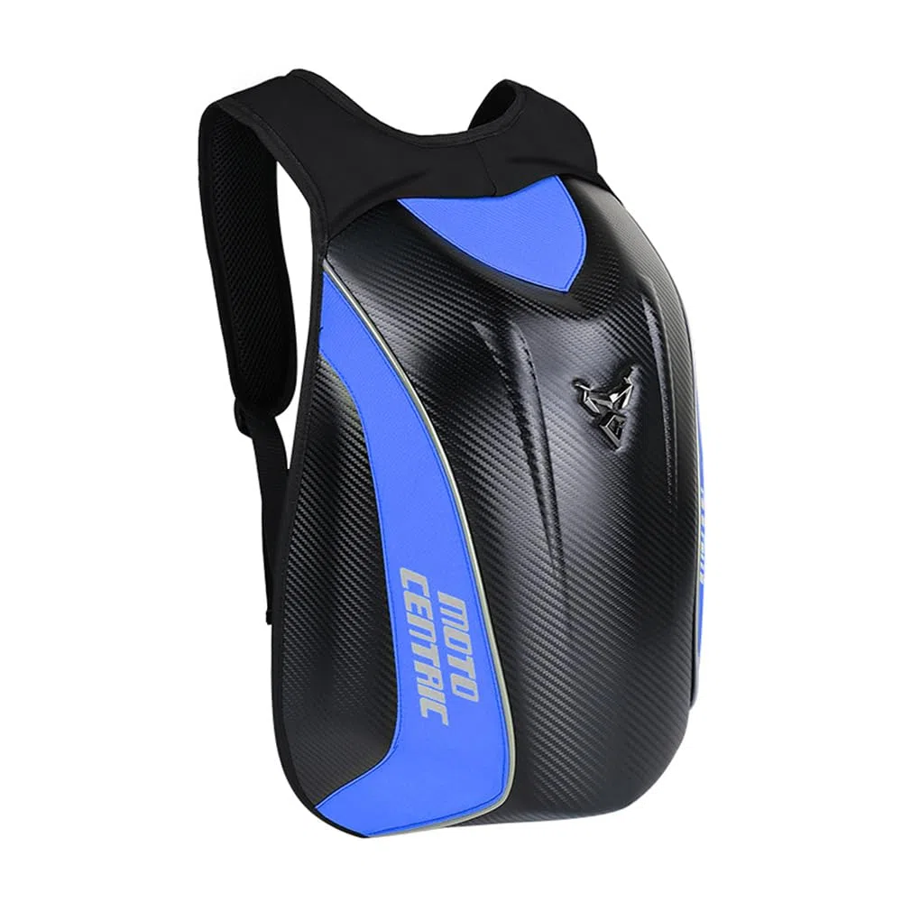 Motorrad-Rucksack, wasserdicht, Kohlefaser, Hartschale, reflektierend, für Motorrad-Reisekoffer
