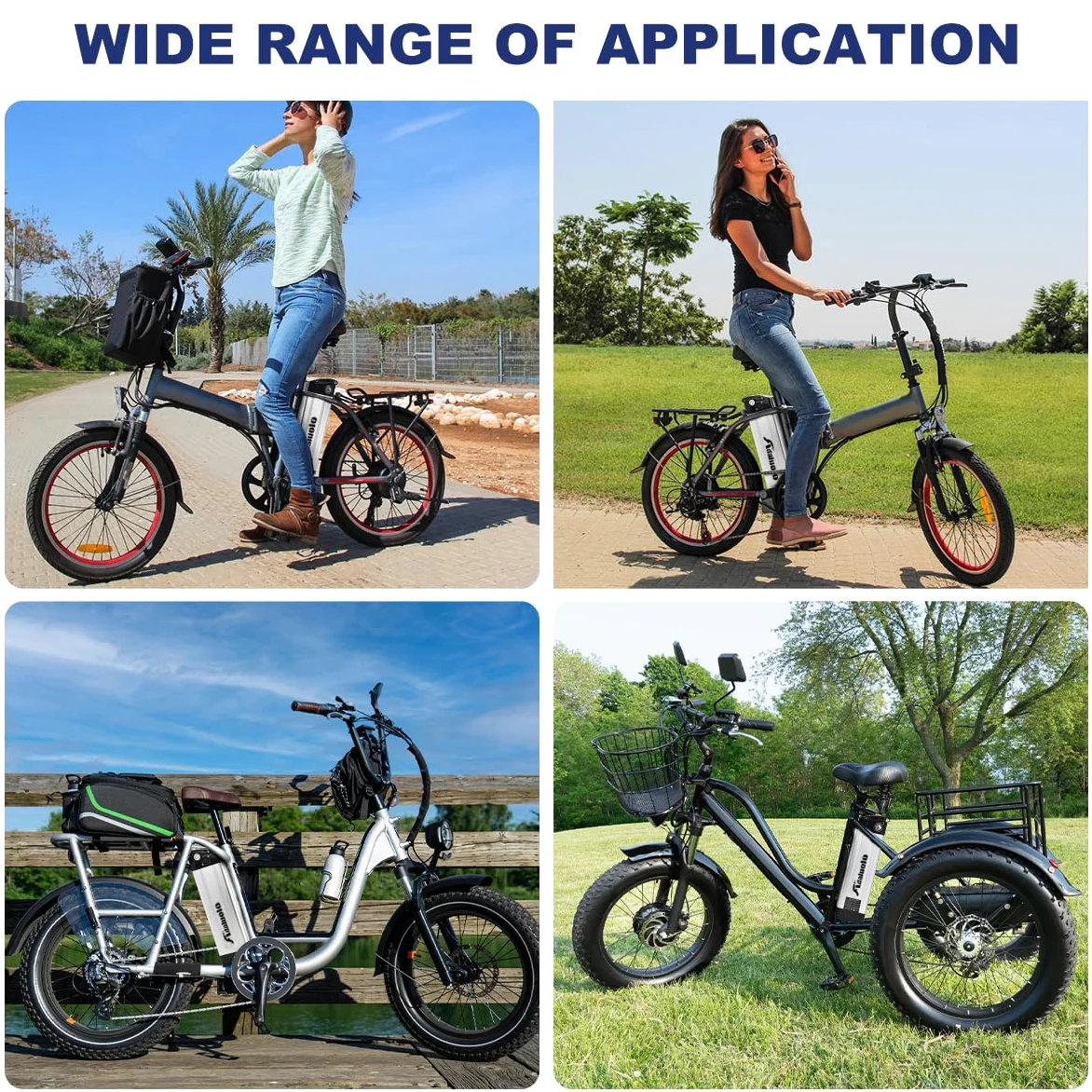 Ebike Akku 36V 48V 10AH-20AH mit Ladegerät - Silverfish Elektrofahrrad Lithium Batterie Fahrrad Ersatzakku 2 Pin/4 Pin für E-Bike-Fahrrad Ba-fang/Tong-Sheng und andere