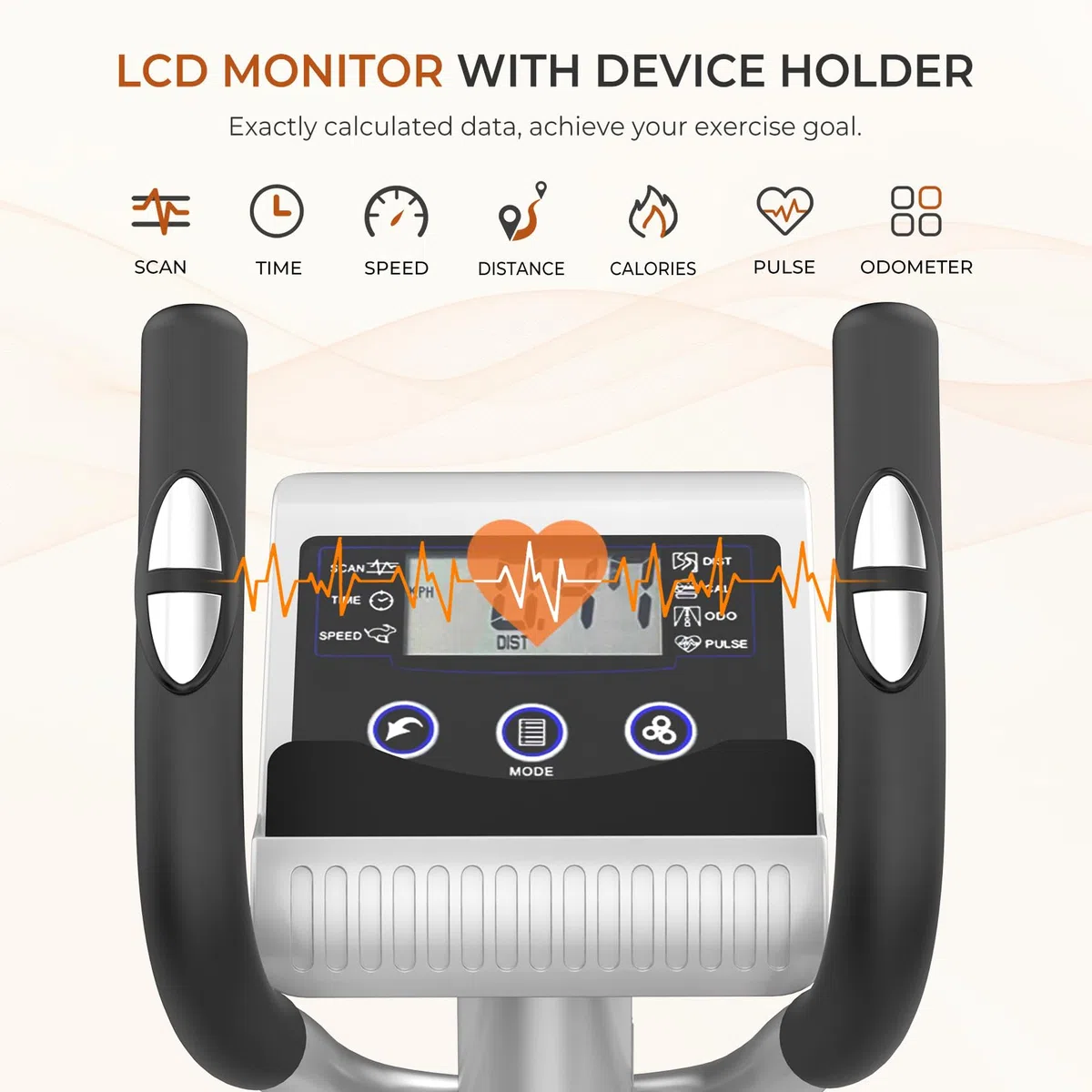 Dripex Crosstrainer, Ellipsentrainer für Zuhause mit 16 Widerstandsstufen, leiser und sanfter magnetischer Crosstrainer mit 6 kg Schwungrad, LCD-Monitor und Pulsmessung