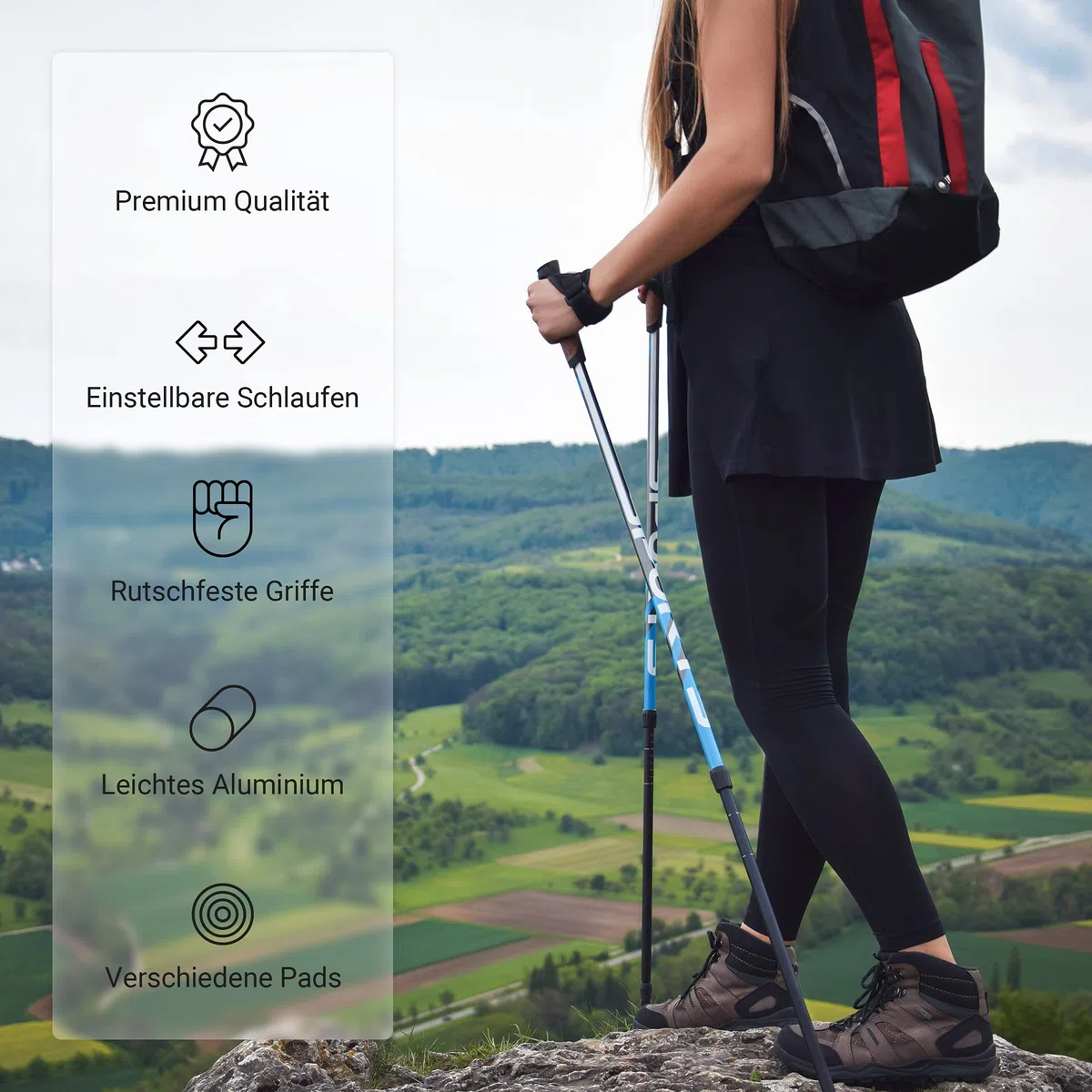 MSPORTS Nordic Walking Stöcke Premium - hochwertige Qualität - Superleicht - auswählbar mit Tragetasche - Walking Sticks