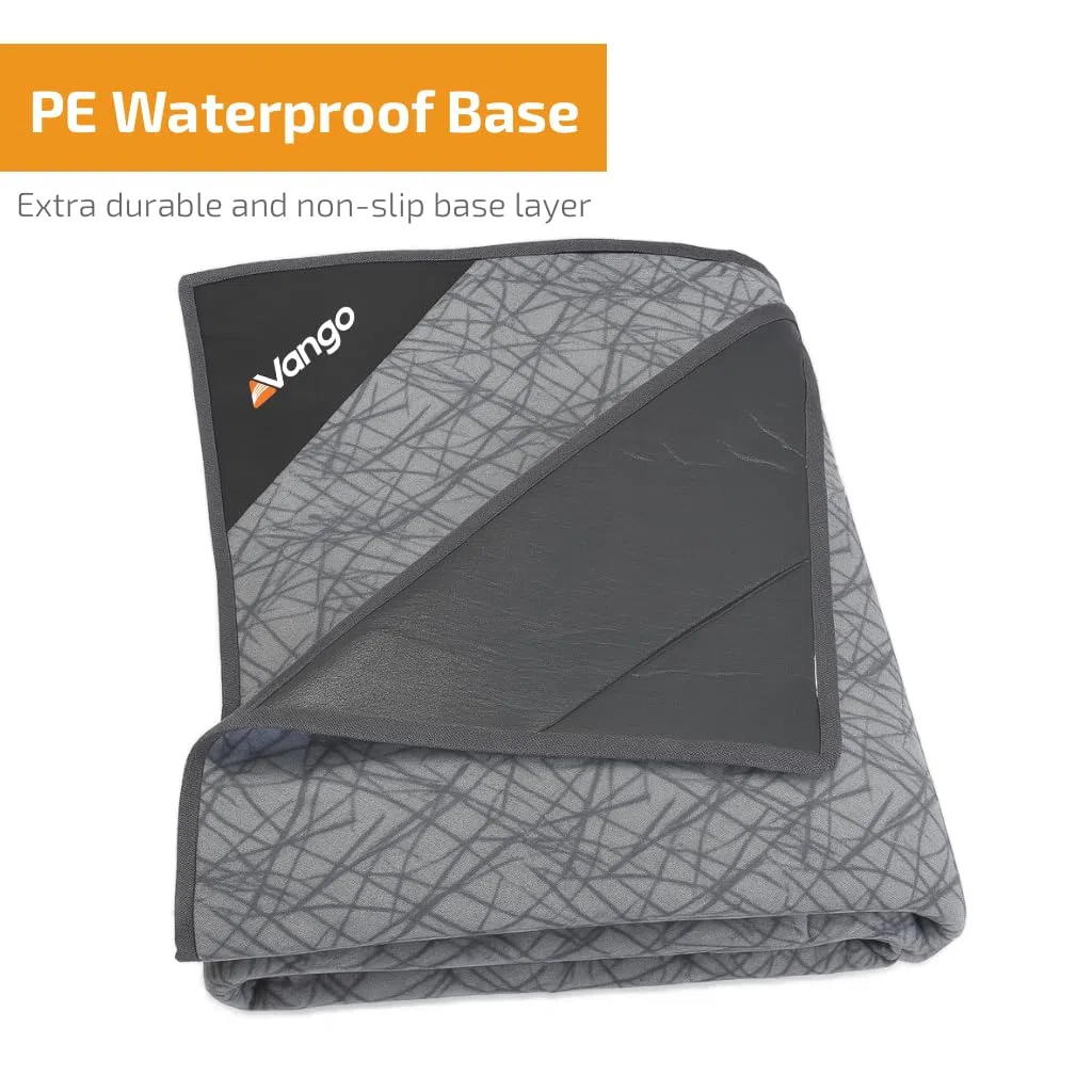 Vango Universeller Zeltteppich, Luxus-Campingteppich mit weicher gewebter Nylon-Oberseite und isolierender Schaumstoff-Zwischenschicht, wasserdichte, rutschfeste PE-Unterseite, leicht zu reinigender