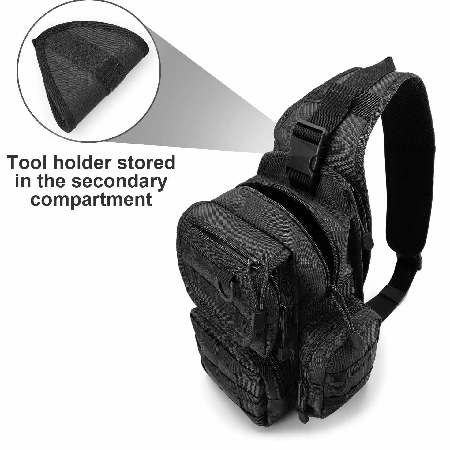 G4Free Taktisch Brusttasche Military Schultertasche Chest Sling Pack Molle Armee Crossbody Bag Militärisch Umhängetasche Single Strap Rucksack für Reisen Wandern Camping Trekking
