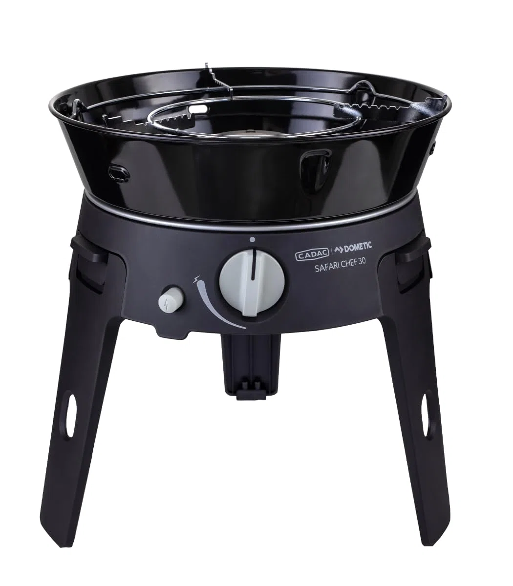 CADAC - Safari Chef 30 LP Deluxe - Tragbare Grills - GreenGrill-Keramikbeschichtung – inkl. Tragetasche - Campingplatz - 50mBar - BBQ-Must-Haves - Verwendung im Freien