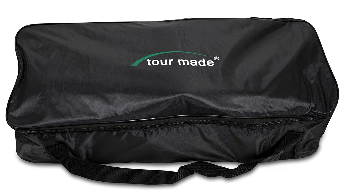 tour made HC3X Premium Golf Pushtrolley I klappbar & zerlegbar I 3 Rad | edles Design I manueller Golftrolley aus Edelstahl I inkl. Transporttasche, Schirm- & Scorehalter I Deutsche Markenqualität